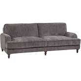 Olivia Sofa in Roly Poly Nature Gray Fabric & Wood